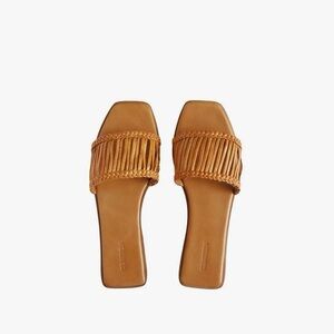 Bembien Estelle Leather Slides in Caramel